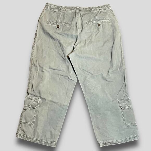 LA CABANA Y2K GORP CARGO COTTON PANTS STRAIGHT UTILITY POCKET CREAM KHAKI 10 - Picture 2 of 6